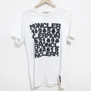 モンクレール MONCLER 半袖Tシャツ T-SHIRT 白×黒 レディース クルーネック/スパンコール トップス