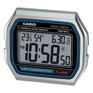 カシオ CASIO DQD-851J-8JF [電波目覚まし時計 クラシカルデザイン] wave ceptor ウェーブセプター 電波自動受信機能有 シルバー