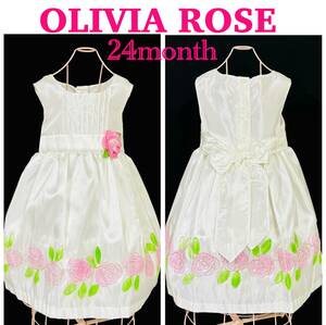 新品タグピン付 アメリカ購入 OLIVIA ROSE ドレス ワンピース ピンクローズ コサージュ 女の子 ベビー ガール サイズ24month　　