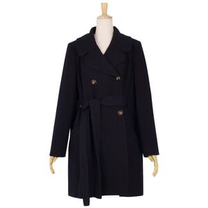 未使用 ドルチェ&ガッバーナ DOLCE&GABBANA コート ダブルブレスト 裏レオパード ウール レディース 42(L) ブラック ce01ob-rm20e28766