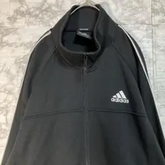 アディダス　トラックジャケット　ジャージ　ブラック　裾ひも　adidas