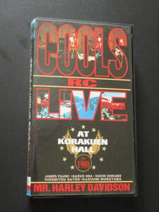 クールスRCライブ☆VHS☆COOLS RC LIVE AT KORAKUEN HALL IN1980