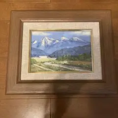 絵画　白山　黒木正光　油絵　肉筆　山　日本風景