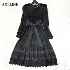 ADELINE  アデリーヌ　ロングワンピース　ラメ入り　裾ギザギザ　シェブロン