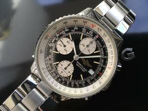 超希少！極美品・OH済・ 防水テスト済・ブライトリング BREITLING A13019・純正3連ブレス・オールドナビタイマー・クロノグラフ・自動巻き