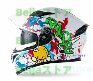 新品ダブルレンズ バイク フルフェイスヘルメット ジェット ヘルメット 内蔵サングラスサイズM~2XL選択可