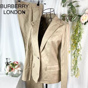 【極美品】BURBERRYLONDON パンツスーツ セットアップ シャドーチェック 38 36 バーバリーロンドン レディース