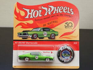 HOT WHeeL 2018 HW 50th ORIGINALS COLLECTION 67 HEMI BARRACUDA スペクトラフレーム ５０周年記念 LIMITED USカード RLC ホットウィール