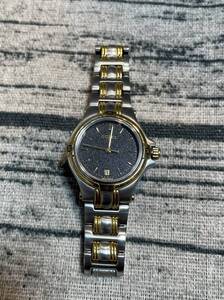 GUCCI 9040L クォーツ デイト レディース 腕時計 黒文字盤/コンビ/中古品