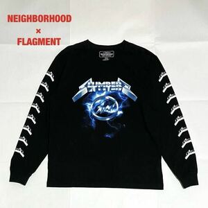 【希少】NEIGHBORHOOD×FLAGMENT　コラボロンT　藤原ヒロシ　袖デザイン　サンダーマーク　ネイバーフッド　フラグメントデザイン　個性的