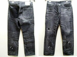 ◇即決[S]未使用品 NEIGHBORHOOD 2005年 MEDIUM STRAIGHT 052EX SAVAGE LEVEL-4 ブラック サベージデニム SAVAGE DCNH-PT-08 パンツ■2435