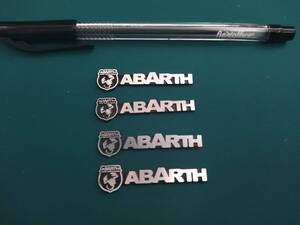 【ゆうパケット送料込】ABARTH(アバルト) スピーカー用ミニエンブレム ４個セット　両面テープ付　アルミ製　アルファロメオ 