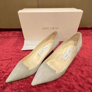 美品 JIMMY CHOO ジミーチュウ 本革 スエード ヒール パンプス 靴 箱付