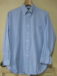 Brooks Brothers COUNTRY CLUB　ブルックスブラザーズ カントリークラブ　長袖BDシャツ　M　ライトブルー/ホワイト ピンストライプ　綿100%