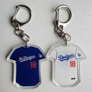 2点セット　新品　MLB　山本由伸　ロサンゼルス・ドジャース　野球　ユニフォームキーホルダー　アクリル　キーホルダー