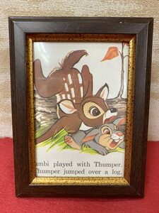 ビンテージ バンビ とんすけ ピクチャーフレーム ディズニー bambi サンパー 絵