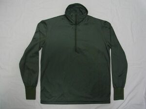 ☆美品・未着用☆ 米軍実物 ミリタリー ハーフジップ スリーピングシャツ sizeM モスグリーン ☆USA古着 デッドストック アンダーシャツ