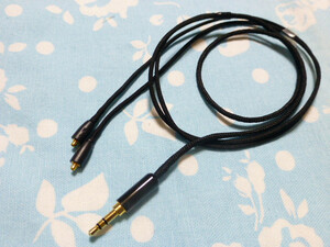 MMCX (カバー付) オーグライン 3.5mm3極 短め 80cm ( 2.5mm4極 4.4mm5極 対応可) ストレートダウン Shure JVC FD01 FD02 FX1100 Campfire