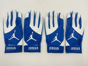 JORDAN ジョーダン 野球 両手 バッティンググローブ ブルーxホワイト Size-L　2セット まとめ売り