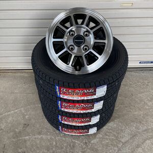 RX4◆ 新品スタッドレス145/80R12 グッドイヤーアイスナビカーゴ　軽トラ軽バンエブリィアクティハイゼットアトレー　ブラックポリッシュ