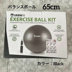 バランスボール 65cm ブラック　スポーツ エクササイズ　ヨガ　ピラティス