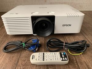 1円 美品 EPSON レーザー光源高輝度プロジェクター エプソン EB-L610W ランプ使用時間1582H 6000lm リモコン 配線 コード付き 売り切り