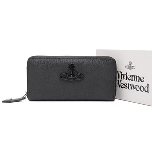 ヴィヴィアンウエストウッドVivienne Westwood ANNIE オーブラウンドジップ長財布 黒