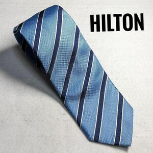 ネクタイ HILTON 約7.6㎝ ライトブルー D 779 ■