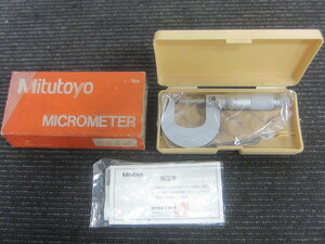 未使用・ミツトヨ mitutoyo 標準外側マイクロメータ 0-25mm 101-103 M210-25 ケース 箱 保証書付