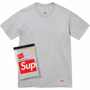 Supremeシュプリーム Hanes Tagless Teesヘインズ タグレス Tシャツ(2 Pack)2枚組 Heather Greyグレー#XXL新品未開封 送料込 nike new era