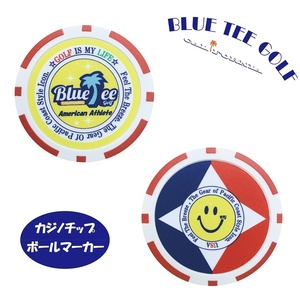 ★1:RDオークション♪【BLUE TEE ツリー（イエロー）・スマイル（レッド）】ブルーティーゴルフ【 レッド：カジノチップ　ボールマーカー】