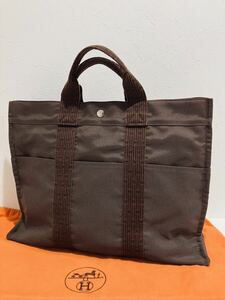 HERMES 新品同様 ★ エルメス エールライン エールラインMM トートバッグ バッグ ブラウン