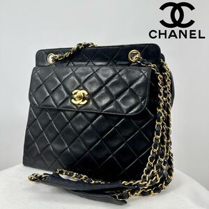 1円スタート シール ギャラ有 CHANEL シャネル マトラッセ チェーンショルダーバッグ チェーンバッグ ターンロック ココマーク 黒