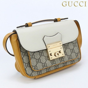 中古 グッチ 斜め掛け ショルダーバッグ レディース ブランド GUCCI パドロック ショルダーバッグ GGスプリーム 658487 ブラウン