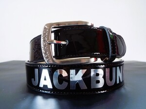 ☆新品☆Jack Bunny!! by PEARLY GATES ジャックバニー / JB型押しバックル 箔押しロゴ エナメルベルト