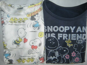 ★古着 2015年 UNIQLO×SNOOPY ユニクロ×スヌーピー KIDS ヒートテックエクストラウォームクルーネックT（長袖・極暖）100 子供服★ 