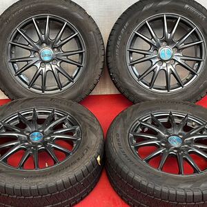 7分山。WEDS製。社外ホイール16インチ×6.5J +53 PCD114.3/5穴PIRELLI 215/60R16スタッドレス4本。ノア VOXY エスクァイア ステップワゴン