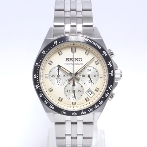 SEIKO セイコーセレクション Sシリーズ SBTR045 クオーツ クロノグラフ メンズ 8T63-02R0 アイボリー文字盤 【未使用展示品】【程度S】