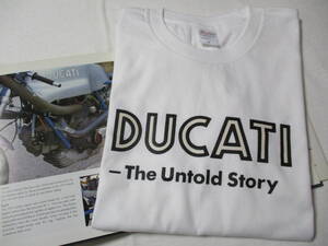 【DUCATI ビンテージロゴ ロンT】希少 ◎◎ホワイト 長袖Tシャツ 新品 M寸 L寸　検/ドカティ デスモ 