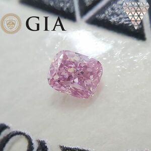 0.16 ct FANCY INTENSE PURPLISH PINK VS2 CUSHION GIA ダイヤモンド ルース DIAMOND EXCHANGE FEDERATION