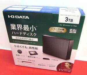 未使用 I‐O DATA アイオーデータ 3TB HDCZ-UT3K 外付けHDD ハードディスク USB3.0/2.0対応 ブラック