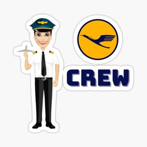 レトロステッカー　Pilot Crew German Airline Luft