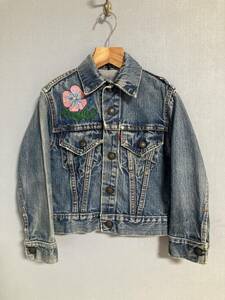 ★70s ビンテージ Levis リーバイス 70805 BIGE デニムジャケット キッズ ジージャン 刺繍入り ビッグE オリジナル サード 70505