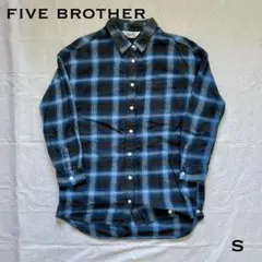 FIVE BROTHER コットンネルシャツ 七部丈 S