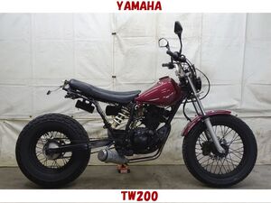 【熱ッ！熱ッ！あつぅ～！】スカチューンカスタムでイケてる！！ TW200 DG07J 魅惑のワインレッド スパトラマフラー装着済み 全国発送OK！