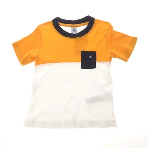 【中古】プチバトー PETIT BATEAU コットン クルーネック 半袖Ｔシャツ イエローxホワイト【サイズ4ans/104cm】