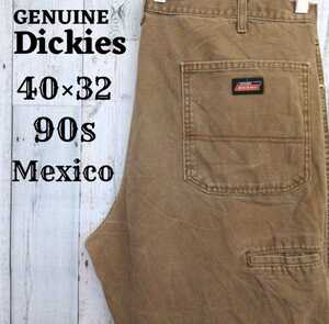 90s ディッキーズ DickiesペインターパンツW40L32キャメルコットン