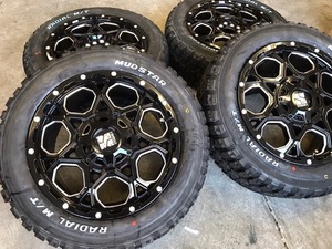 4本セット XTREME-J XJ06 16x7.0J 5/100 5/114.3 +42 +50 MUDSTAR radial M/T 205/60R16 ホワイトレター キックス ヴォクシー ノア