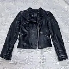 【美品】ZARA ザラ　ラムレザー　ライダース　レザージャケット　黒　XS