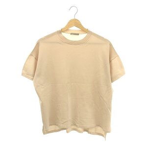 【美品】 theory luxe / セオリーリュクス | DAPHANE レーヨン ナイロン サイドスリット 半袖ニット Tシャツ | 38 | ベージュ